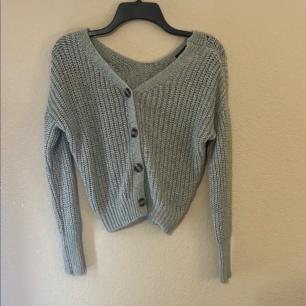 moon & madison Light Gray Knit Cardigan